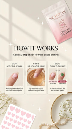 Night Nail Drink Testing Sticker
